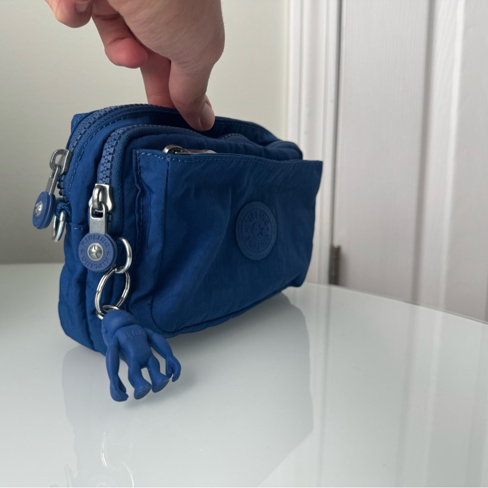Kipling Royal Cobalt Blue Nylon Fanny Pack Adjustable Belt Bag